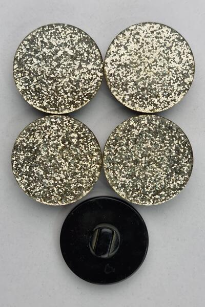 Şirin Yün Büyük Boy Akrilik Simli Krem Kaban Çeket Hırka Yelek Düğmesi 5 Adet