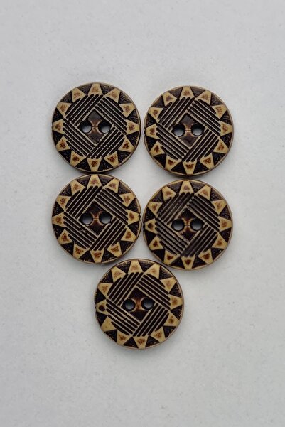 Şirin Yün Orta Boy Ahşap Görünümlü Eskitme Ayçiçeği Desenli Kaban Çeket Hırka...