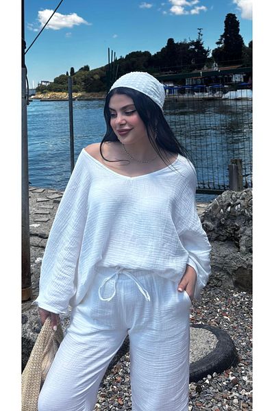 Butik White Sleeves Muslim Set