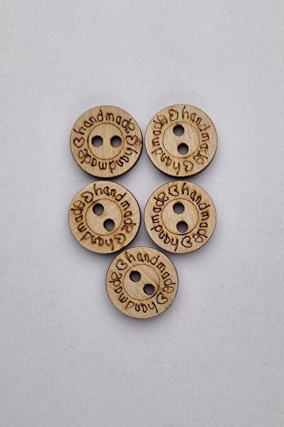 Şirin Yün En Küçük Boy Ahşap Handmade Çeket Hırka Yelek Düğmesi 5 Adet