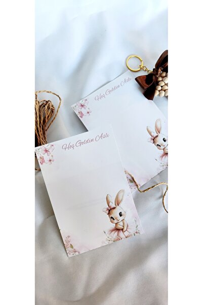 Çikoleyt Design Kişiye Özel Anahtarlık Kartı - Hoş Geldin - Kız Çocuk Kartı (...