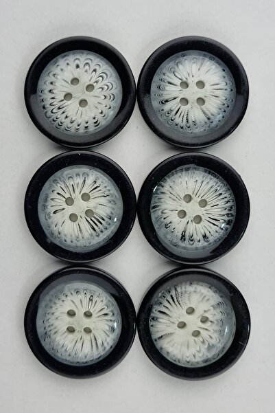 Şirin Yün Büyük Boy Dört Delikli Ekru Kaban Çeket Hırka Düğmesi 6 Adet