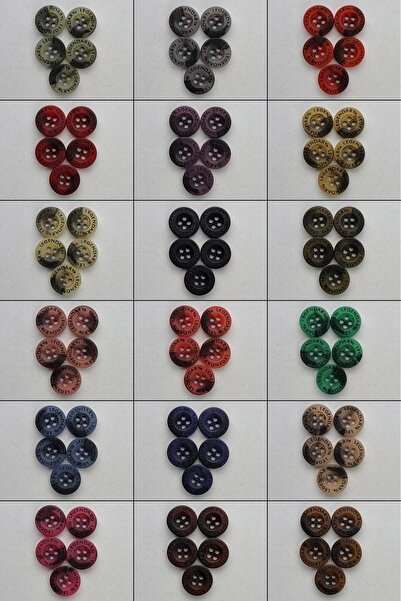 Şirin Yün Batik Desenli Amigurumi Düğmesi 90 Adet Her Renkten 5 Adet