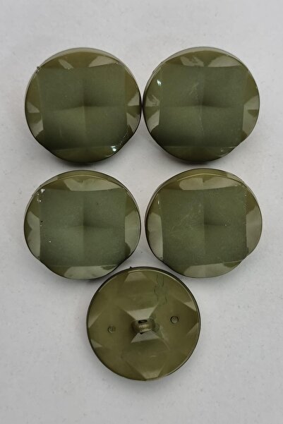 Şirin Yün Büyük Akrilik Kare Desenli Yuvarlak Yağ Yeşili Kaban Çeket Hırka Ye...