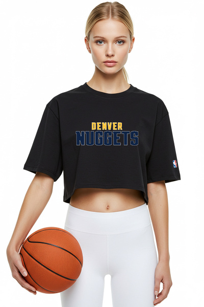 BA Sportswear تي شيرت دنفر لكرة السلة باللون الأسود مقاس كبير