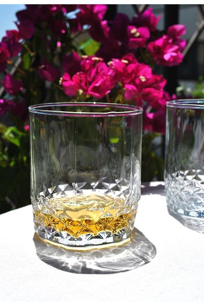 Qualitev Set of 2 Glass Whiskey Glass Cocktail Glass 340 ml