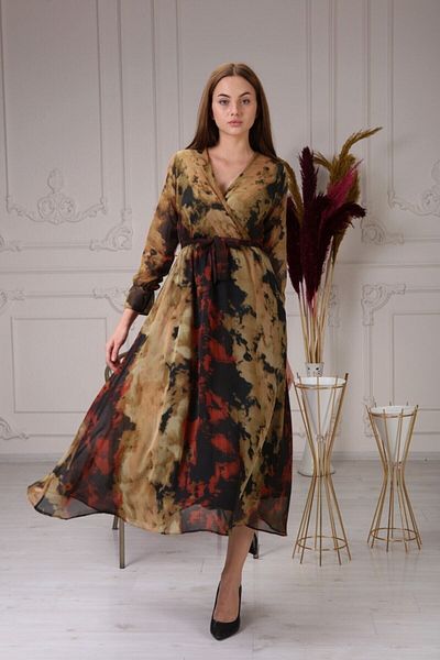 the ZKS Rochie din șifon cu lungime midi cu model