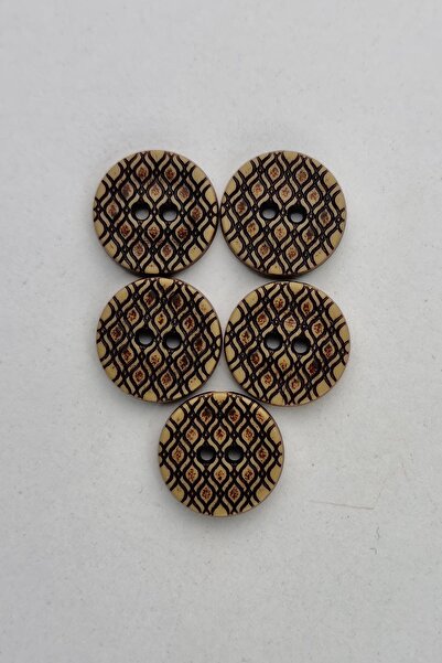 Şirin Yün Orta Boy Ahşap Görünümlü Eskitme Baklava Desenli Kaban Çeket Hırka ...