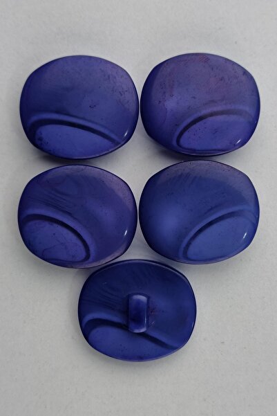 Şirin Yün Akrilik Desenli Oval Morcivert Kaban Çeket Hırka Düğmesi 5 Adet