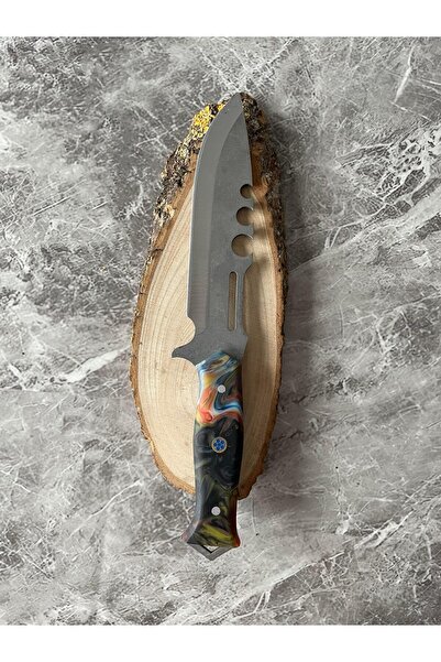 empressnaturalstone Karışık Renkli Epoksi Kabze Kamp Bıçağı – Kılıflı, Outdoo...