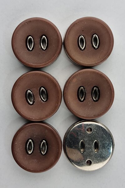 Şirin Yün Büyük Boy Akrilik Kahverengi Kaban Çeket Hırka Düğmesi 6 Adet