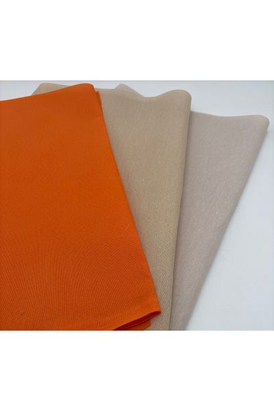 kumasfabrik 120x50 Βαμβακερή επένδυση υφασμάτινη/επένδυση τσάντας (3 τεμάχια χρώματα: πορτοκαλί, χρώμα ψάθινο, μπεζ)