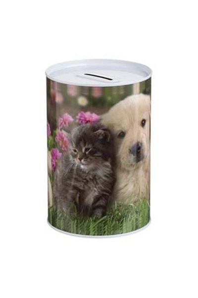 OEM Pușculiță metalică Pisică și Câine 10 x 15 cm