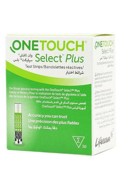 onetouch Select Plus Blood Glucose Test Strips - 50 Pieces