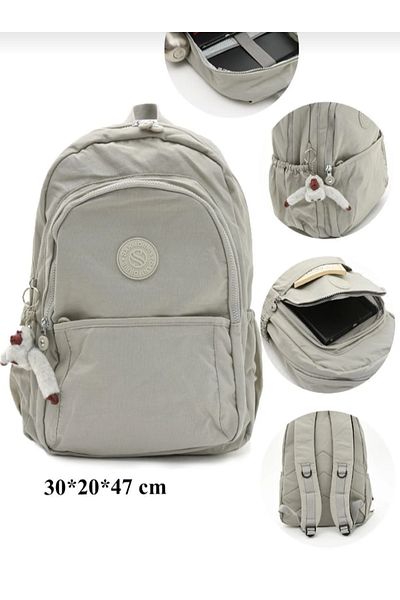 eflanmoda Sanmorris Klinkir Fabric Unisex Multi-Compartment Backpack and School Bag