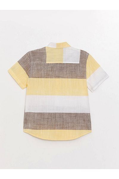 LC Waikiki Lcw Kids Brown Color Block Short Sleeve Boy Shirt