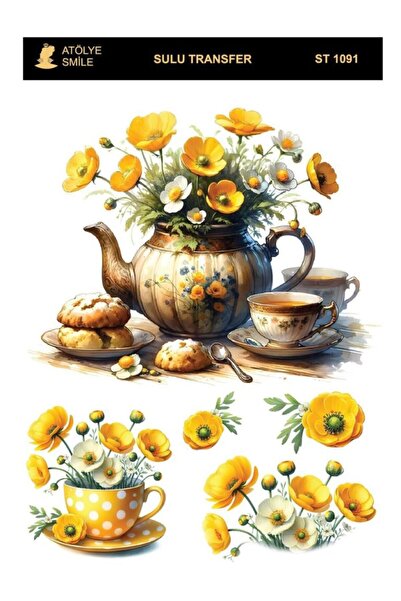 Atölye Smile ST1091 Açık Zemin Sulu Transfer 25*35 cm