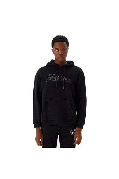 No Fear Men's Sweatshirt Hooded Black Melange M500271