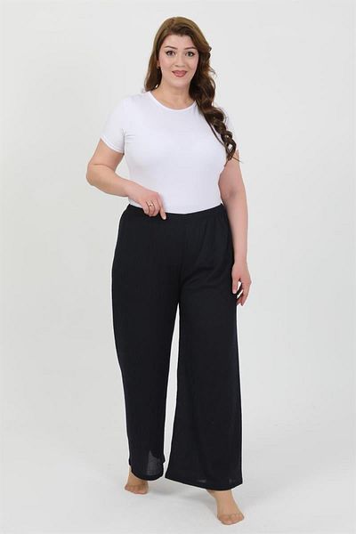 Celira Women's Plus Size Wrinkle Pants 210076 Navy Blue