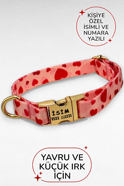 CARAMELOS İSİMLİ KÖPEK TASMASI, YAVRU KÖPEK TASMASI, KÜÇÜK IRK KÖPEK TASMASI, METAL KİLİT, 1,5 CM