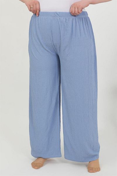 Celira Women's Plus Size Wrinkle Pants 210076 Blue