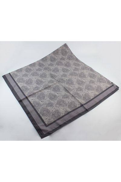 Valino 120x120 Ethnic Pattern Μεγάλο Μαντίλι Βαμβακερό Φουλάρι Μεγάλο Μέγεθος Φύλλο Φουλάρι Smoke