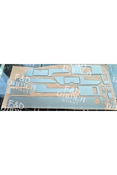 FD Damla Etiket Renault R 12 Toros Gümüş Renk Maun Kaplama Torpido, Konsol, T...