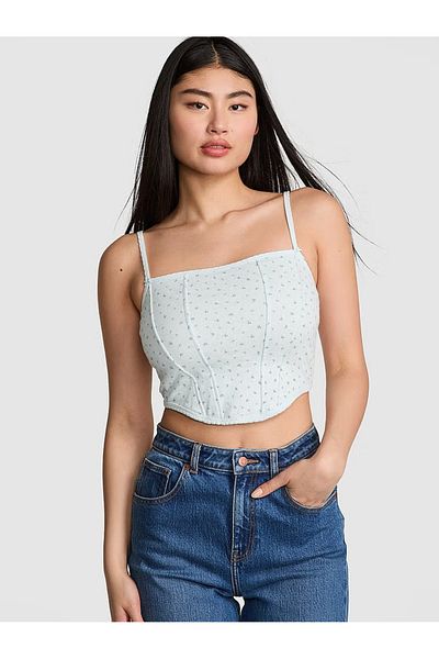 Victoria's Secret Cotton Heart Pointelle Corset Top