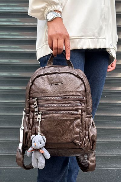 çantamgelsin Just Polo Original Imported Soft Leather a Quality Multi-Section Backpack