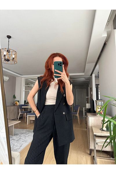 Trend Marfa Striped Vest Trousers Fabric Set