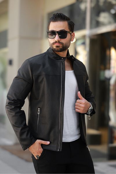 LOES MOMENT New Season Carbon Leather Plain Model Jacket
