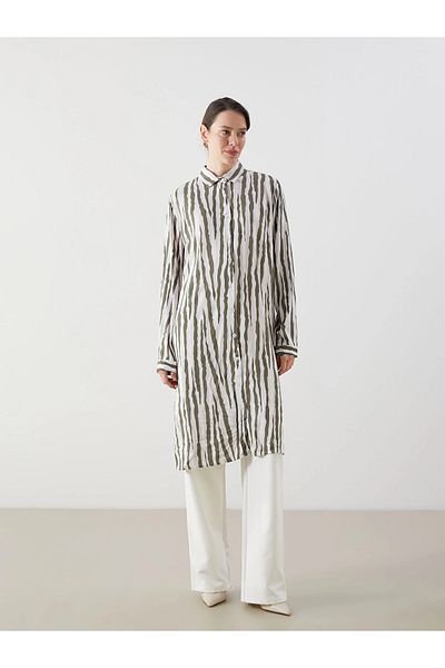 LC Waikiki Lcw Grace Khaki Print Women's Shirt Tunic