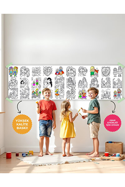 woodhomeworks canım annem Temalı Dev Boyama Kağıdı 2,5 Metre Rulo Boyama Kağı...