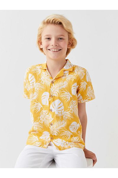 LC Waikiki Lcw Kids Sari Patterned Linen Blended Boy's Shirt