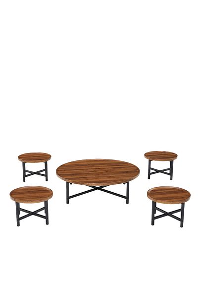 Ch 5-piece floor wood tea table set