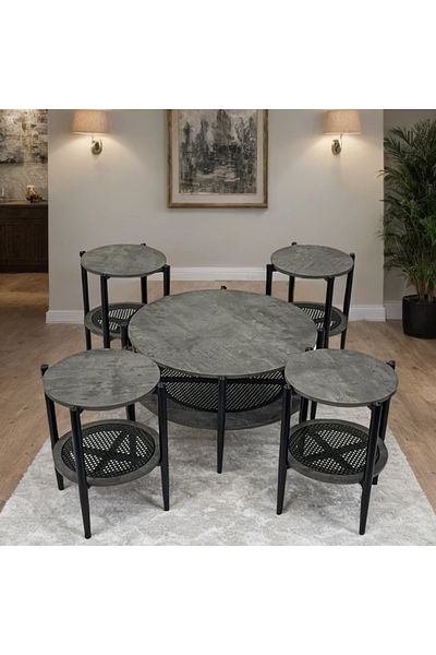 Ch 5-piece round wooden table set