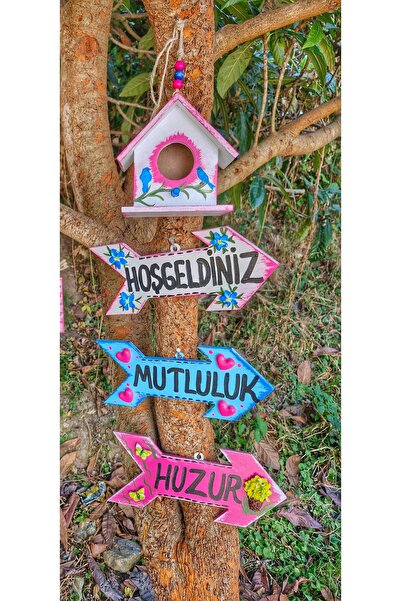 Home El yapımı bahçe, ağaç seti,4 parça ,kuş evi ve ok set,karşılama dekoru