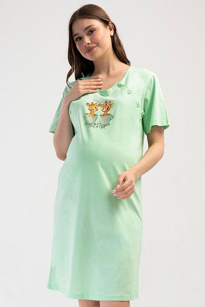VİENETTA Cotton Women's Short Sleeve Maternity Nightdress, 410136