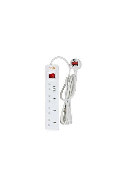 Other Power Strip with 4 Sockets, 3 Meter Wire, White Cover