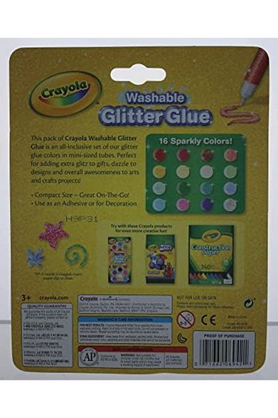 Crayola Pip-Squeaks Washable Glitter Glue (Set of 16)