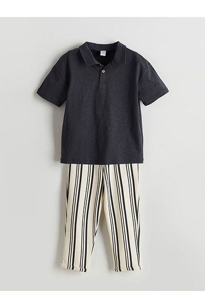 LC Waikiki Lcw Kids Polo Neck Boys T-Shirts and Pants 2Pcs