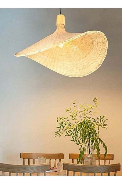 Unspecified Single Pendant Chandelier with Modern and Stylish Wicker Design E27 50cm Diameter