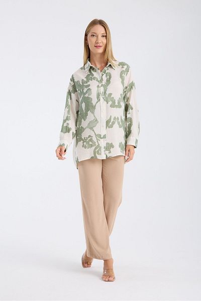 Reji Patterned Oversize Loose Modal Shirt