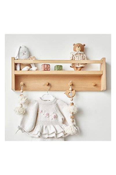 KAYINSAN AHŞAP VE TASARIM ATÖLYESİ Ahşap Duvar Rafı 50 cm | Kitaplık – Askılı...