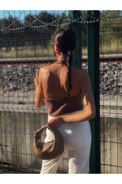 NK Striped Brown White - Slim Flared Palazzo Pants