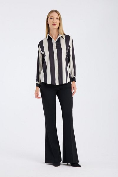 Reji Long Striped Satin Shirt
