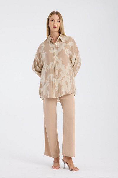 Reji Patterned Oversize Loose Modal Shirt