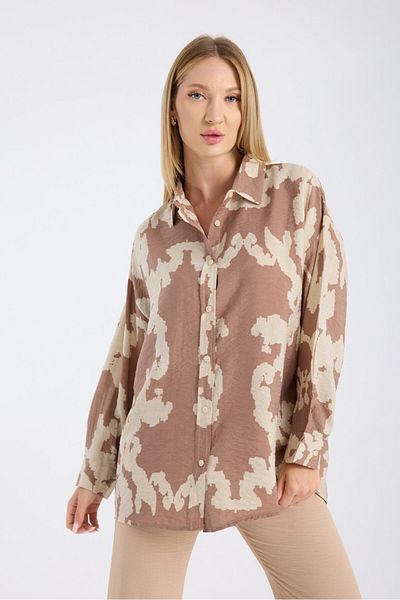 Reji Patterned Oversize Loose Modal Shirt