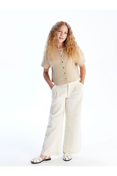 LC Waikiki Lcw Kids Elastic Waist Pleated Girls' Trousers