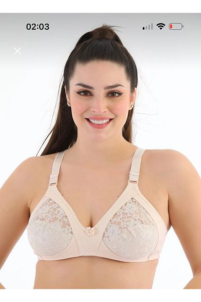 SATTENS Lace Plus Size Bra Gatherer Mother Bra Combed Cotton Fabric
